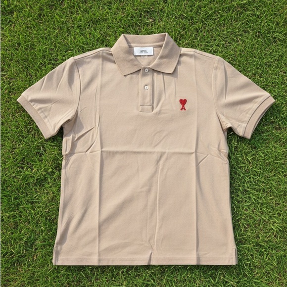 Ami Paris Other - Ami Paris Beige Polo Red Heart Logo Size Small